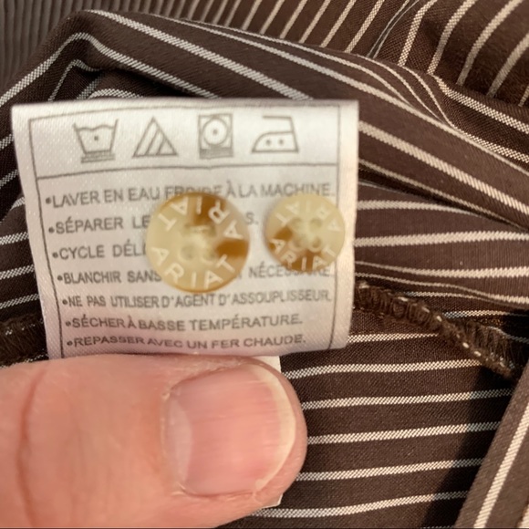 Ariat Pro Series Brown Striped Shirt Large - Picture 3 of 9